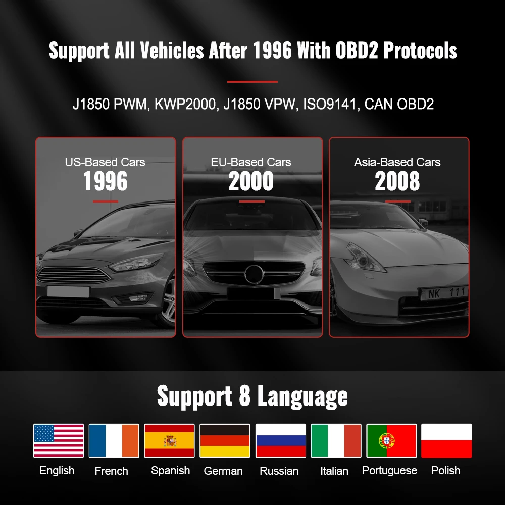 Диагностический сканер MUCAR CDE500 OBD2 для диагностики автомобиля pk CR3001 KW850 |