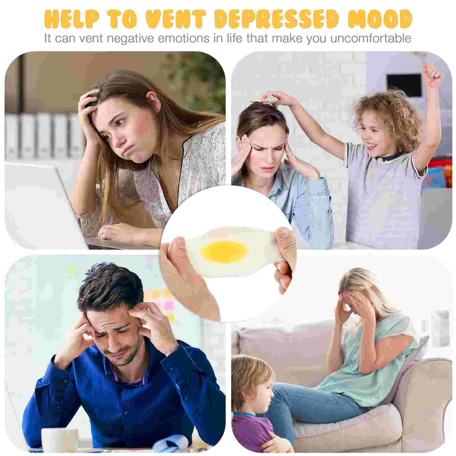 

3Pcs Stretchy Poached Egg Squeeze Toys For Adults Simulation Toy Pressure Relief Plaything Party Favors