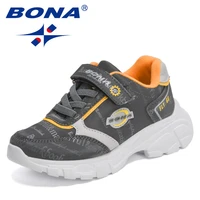 bona 2022 new designers running sneakers children breathable sport casual shoes child hook loop outdoor tennis shoes kids soft