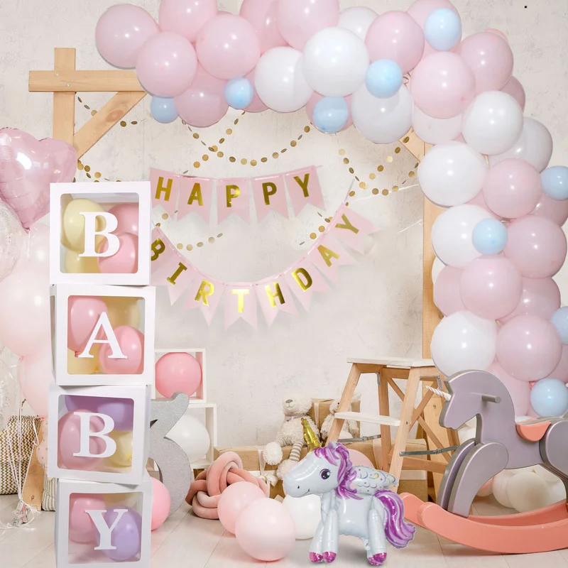 

Baby Shower Decorations Balloon Box Letter Alphabet 1st Baby Birthday Party Decor Supplies Wedding Decor Favor Box Kids Gift
