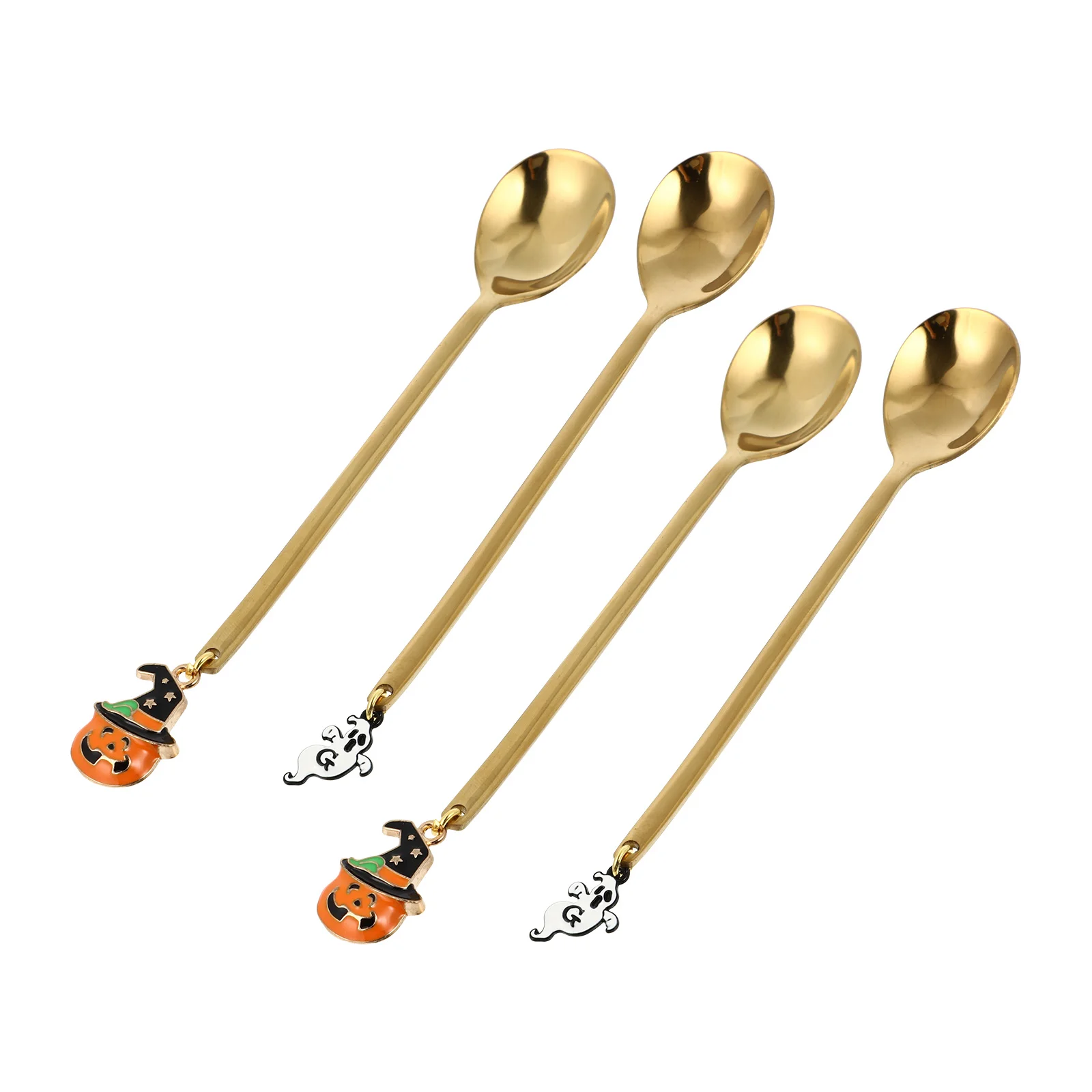 

Spoons Spoon Coffee Forks Dessert Steel Stainless Stirring Kitchen Pumpkin Serving Cream Soup Sugar Mixing Tea Set Tableware