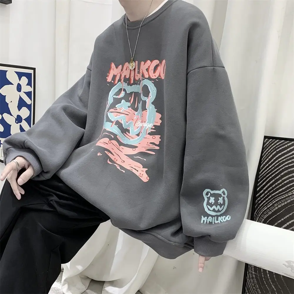 

Женский пуловер в стиле хип-хоп с длинным рукавом и японским принтом