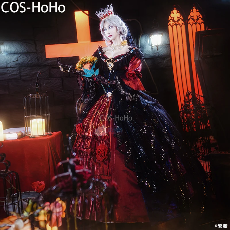 Костюм женский для косплея кровавой королевы с V-образным вырезом