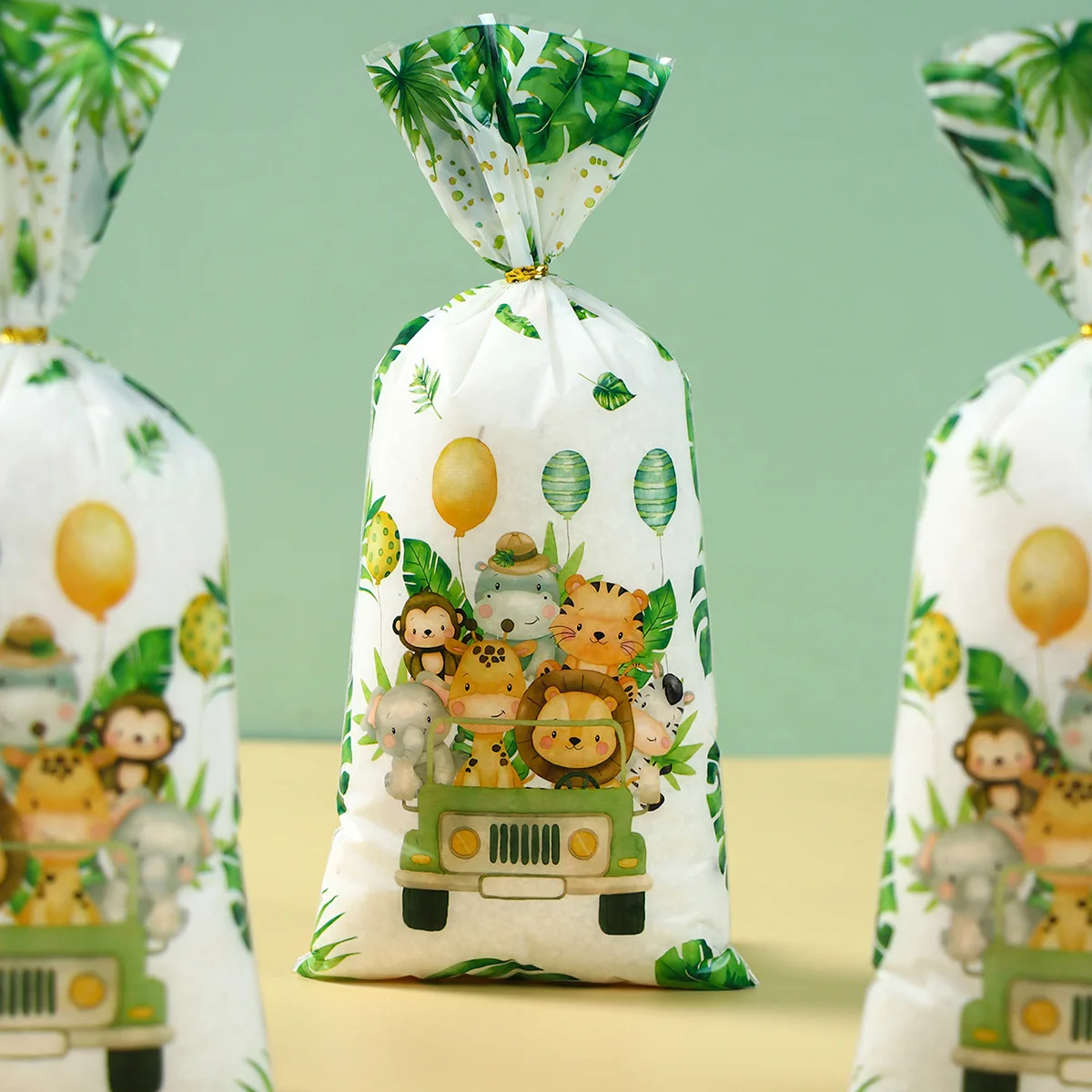 Подарочные пакеты в виде джунглей с животными милые пластиковые для конфет
