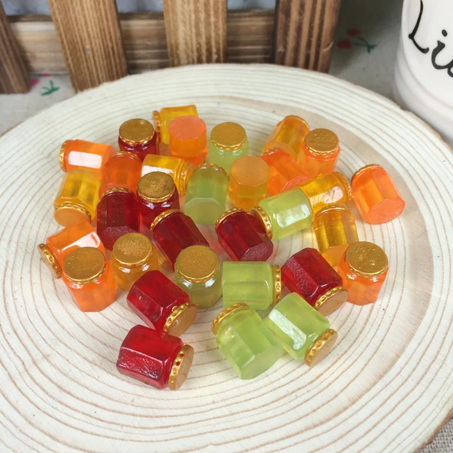 

Смешанные Цвет Kawaii плоские "сделай сам" миниатюрный бутылки Смола Кабошоны с плоской обратной стороной Скрапбукинг украшение ремесло изгот...