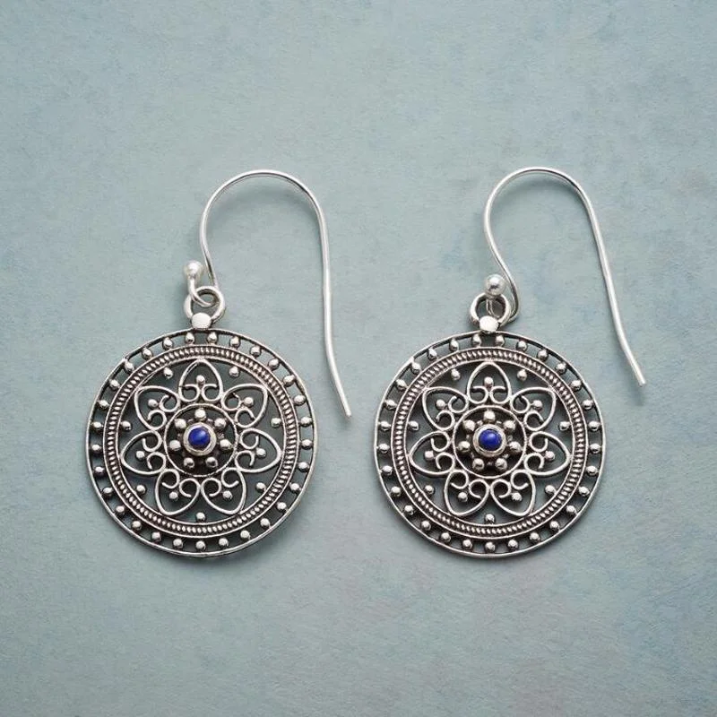 

Vintage Earrings for Womens Round Hollow Flower Ear Womens Hook Earrings Bohemian Earrings Party Gifts Beach Jewelry