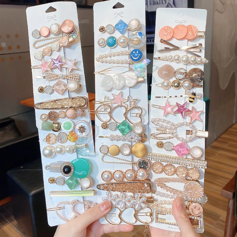 

Elegant Pearl Barrette Hair Accessories Women Fashion Acrylic Hairpins Clip Set Girl Wedding Jewelry