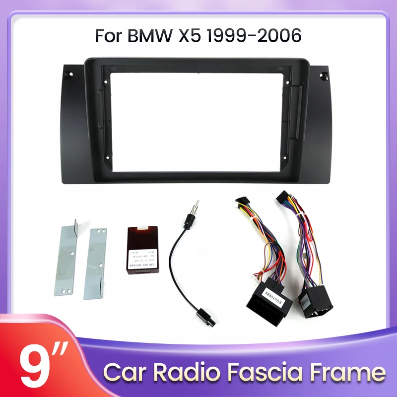 

9 inch Car Radio Frame Kit For BMW 5-Series(E39)X5(E53) Auto Stereo Panel Mounting Bezel Faceplate Center Console Holder Fascia