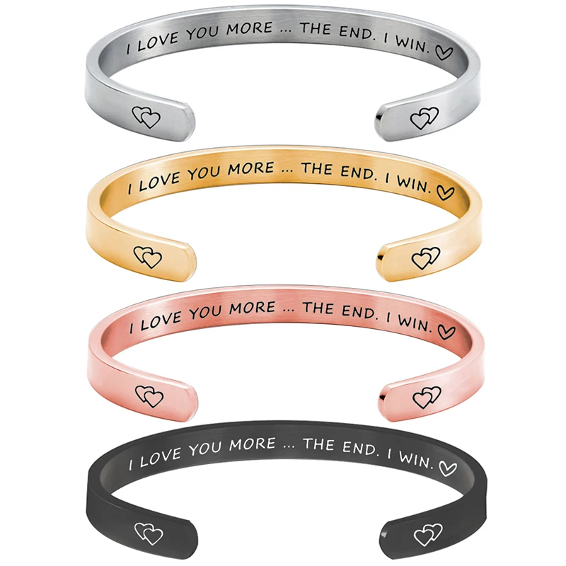 

Love Carved Text Bracelet Stainless Steel Bracelet Women'S Bracelet Adjustable Bracelet For Female Girls Graduation Gift