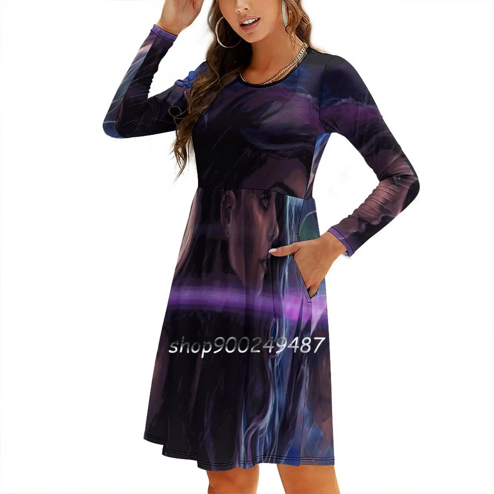 Повседневное женское мини-платье Cybergirl с высокой талией платье длинным рукавом