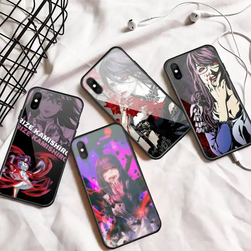 

Tokyo Ghoul Kamishiro Rize Phone Case Tempered glass For iphone 11 12 13 PRO MAX mini 6 7 8 plus X XS XR