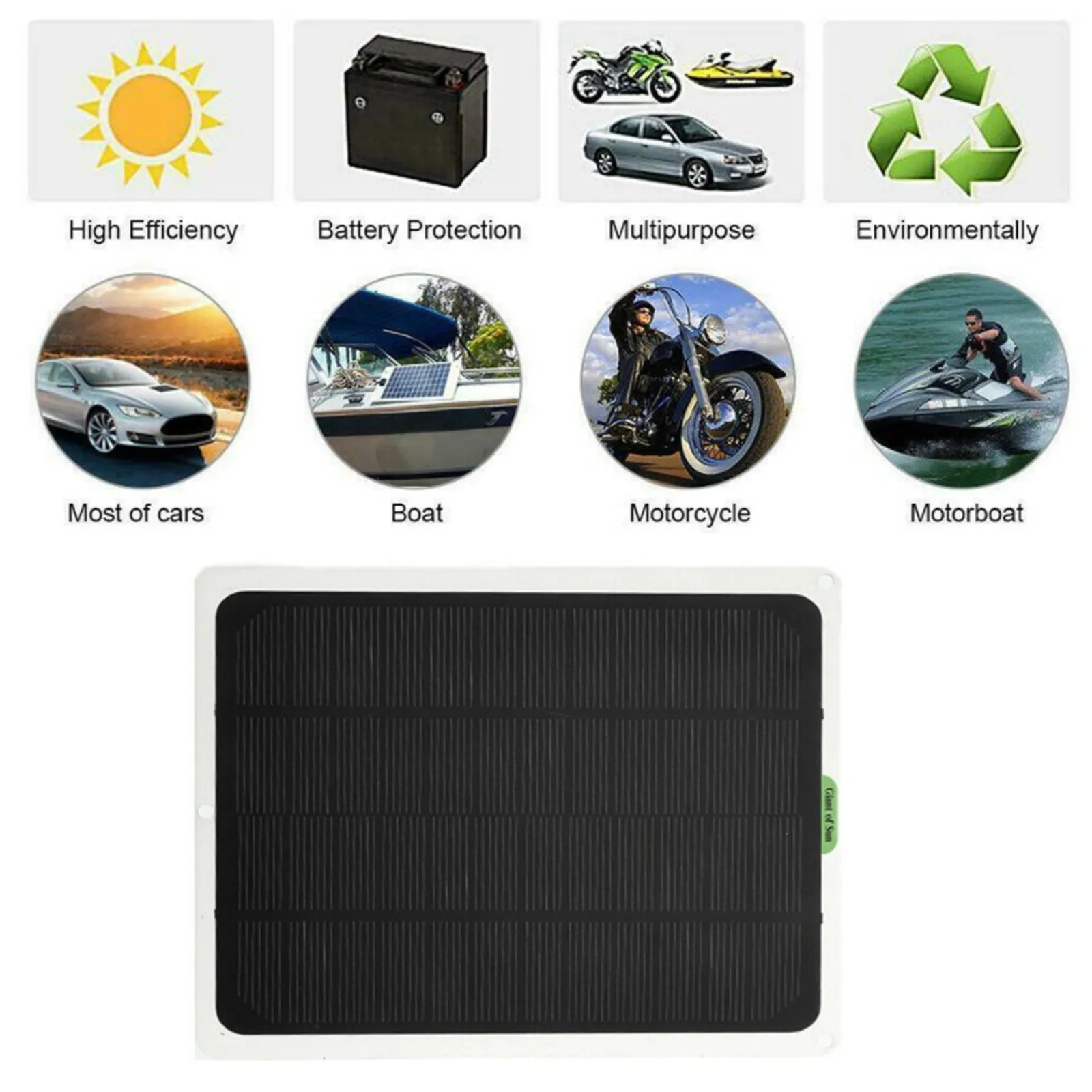 

USB DC 5V 12V 22W Portable MPPT Solar Panel Trickle Charger Battery Charger Kit Maintainer Boat RV Car 600MA Black 1.51-2 A