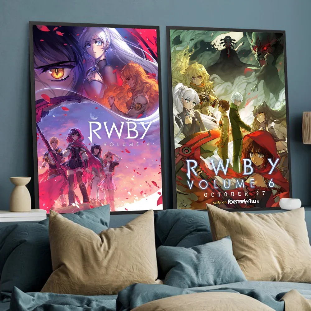 Клейкий Мультяшный Художественный Постер R-RWBY Высококачественная Цифровая