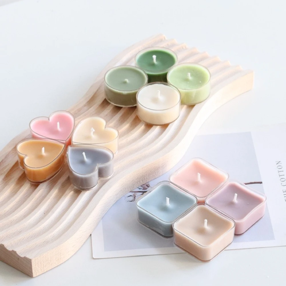 

20pcs/set Heart Empty Plastic Tea Light Cups Candle Wax Tins Jars Cases Containers Candle Holder Molds DIY Candle Party Decor
