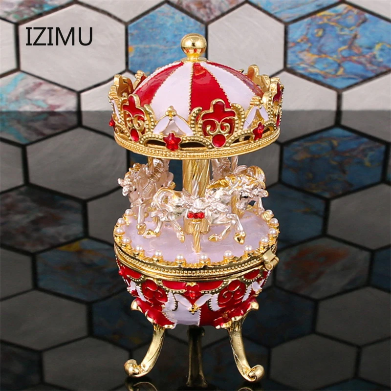 

Карусель, шкатулка для ювелирных изделий, высококлассная шкатулка для хранения ювелирных изделий, подарок принцессе на день рождения, органайзер для макияжа, контейнеры для хранения