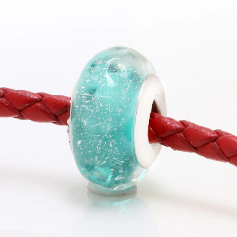 

Hot Sale Silver Color Charm Bead Sea ​​Blue Starry Glass Beads For Original Pandora Charm Bracelets & Bangles Jewelry