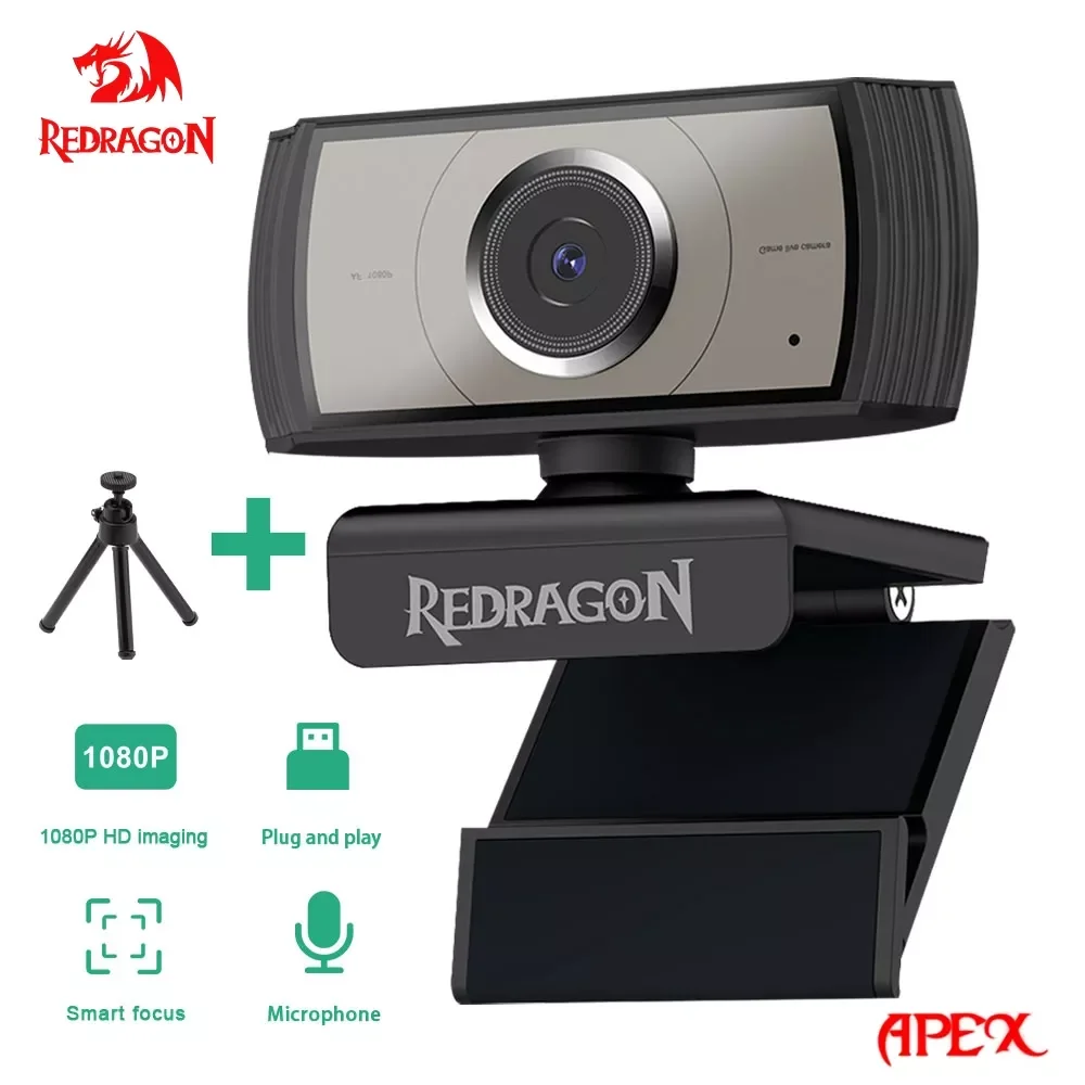 

REDRAGON GW900 APEX USB HD Webcam autofocus Built-in Microphone 1920 X 1080P 30fps Web Cam Camera for Desktop Laptops Game PC