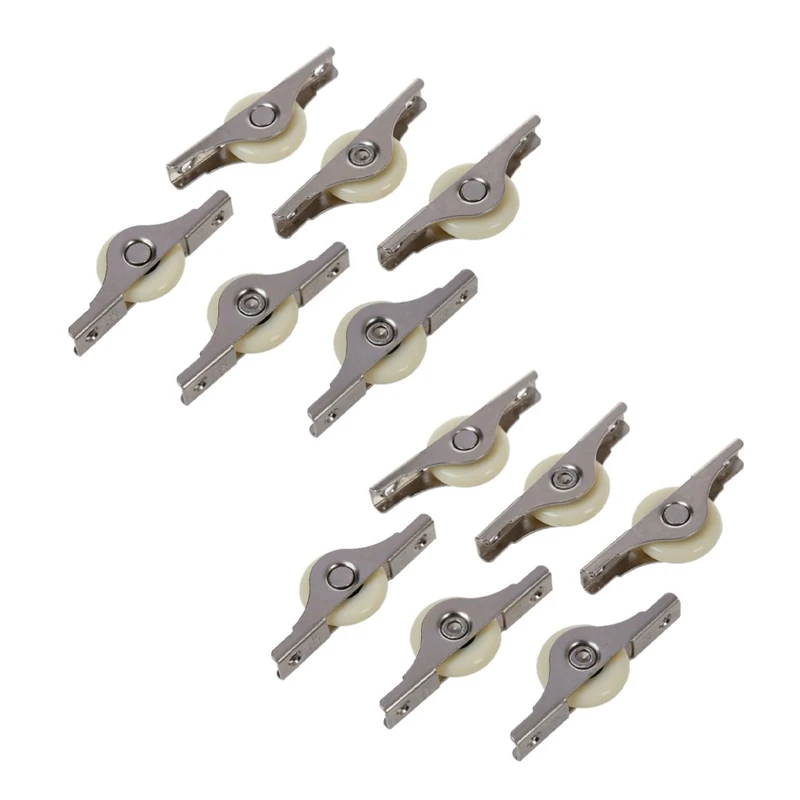 

12PCS White Doors Window Single Nylon Sliding Roller Pulley Wheel 62Mm Length