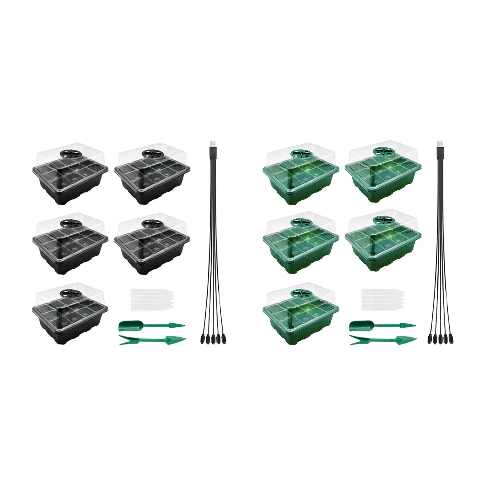 

Seed Starting Trays W/ Grow Light Mini Greenhouse Germination Kits Seed Starter