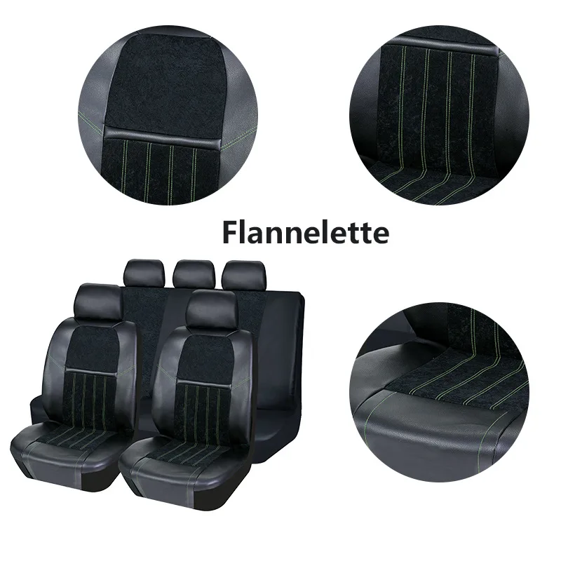

Universal Car Seat Cover Set PVC Leather Full Surrounded Cushion Protector Pad Anti-Scratch Fit Sedan Suv Pick-up Seat Cushion