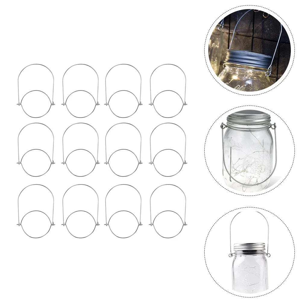 

Jar Mason Hook Light Wire Handles Solar Handlehanger Jars Lamp Glass Hanging Hooks Bottle Hangers String Holderpint Glasses