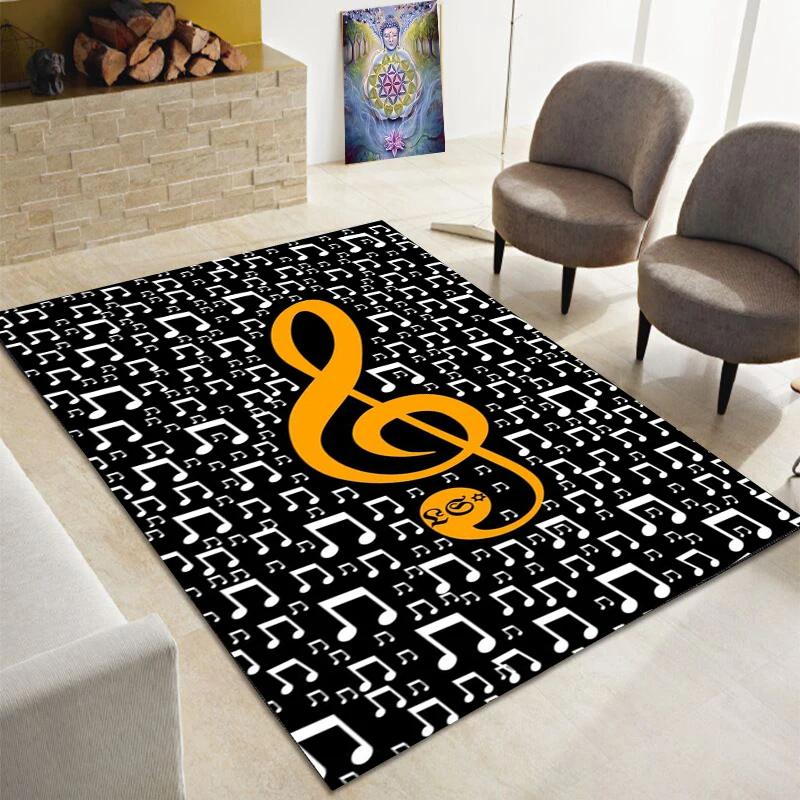 3D creative music note large carpet, living room, bedroom sofa carpet, kitchen, bathroom door mat, non slip floor mat gift