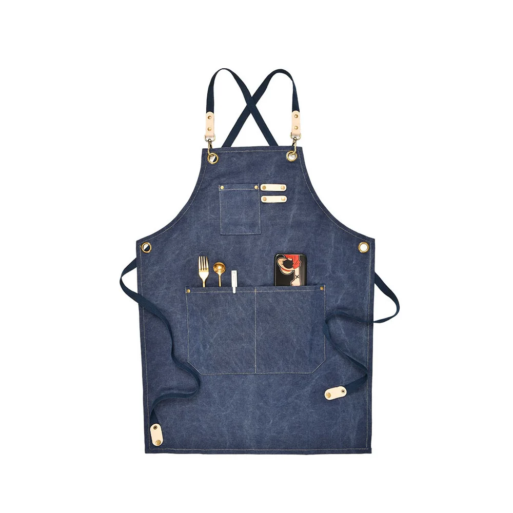 

Sleeveless apron industrial style canvas belt denim apron fashion creative home restaurant personality anti-fouling apron