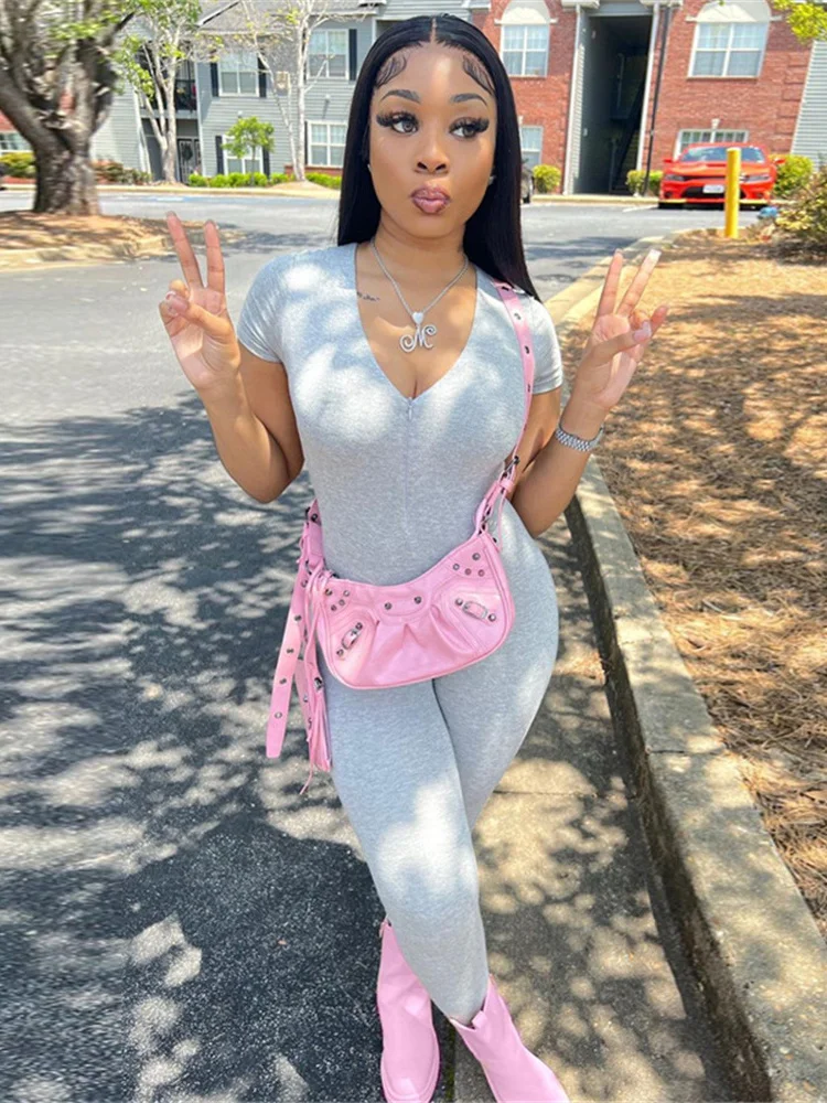 

Balogun Summer Streetwear Solid Gray Black Khaki Bodycon Two 2 Piece Outfits For Womens 2022 Sexy Outfits Matching Sets Female