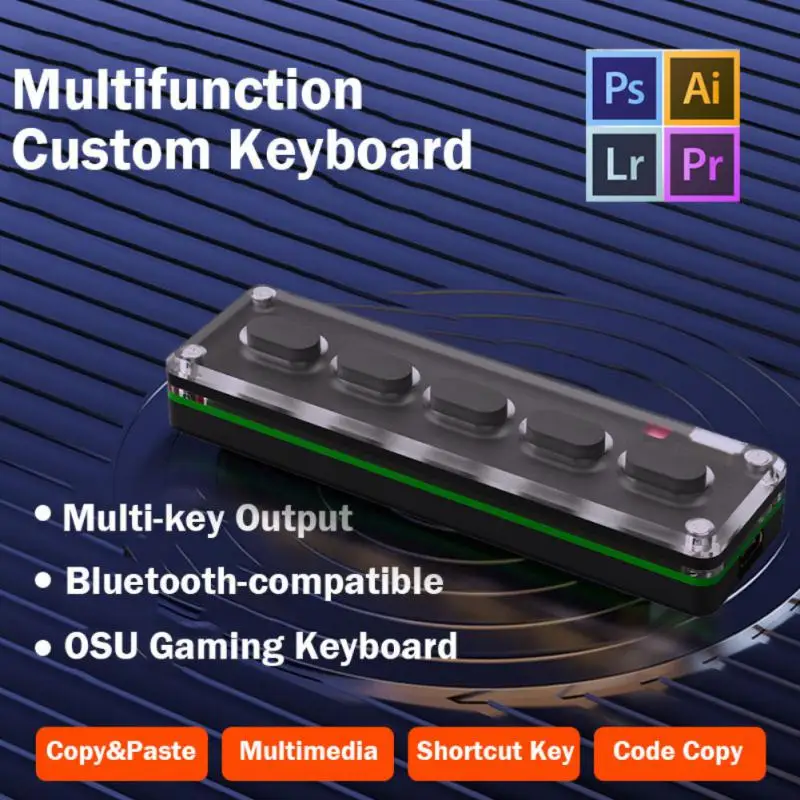 

Mini 7-color Mechanical Keyboard 5 Keys Keypads Backlight Programable Bluetooth Keyboard Laptop Accessories Gamer Rgb Lights