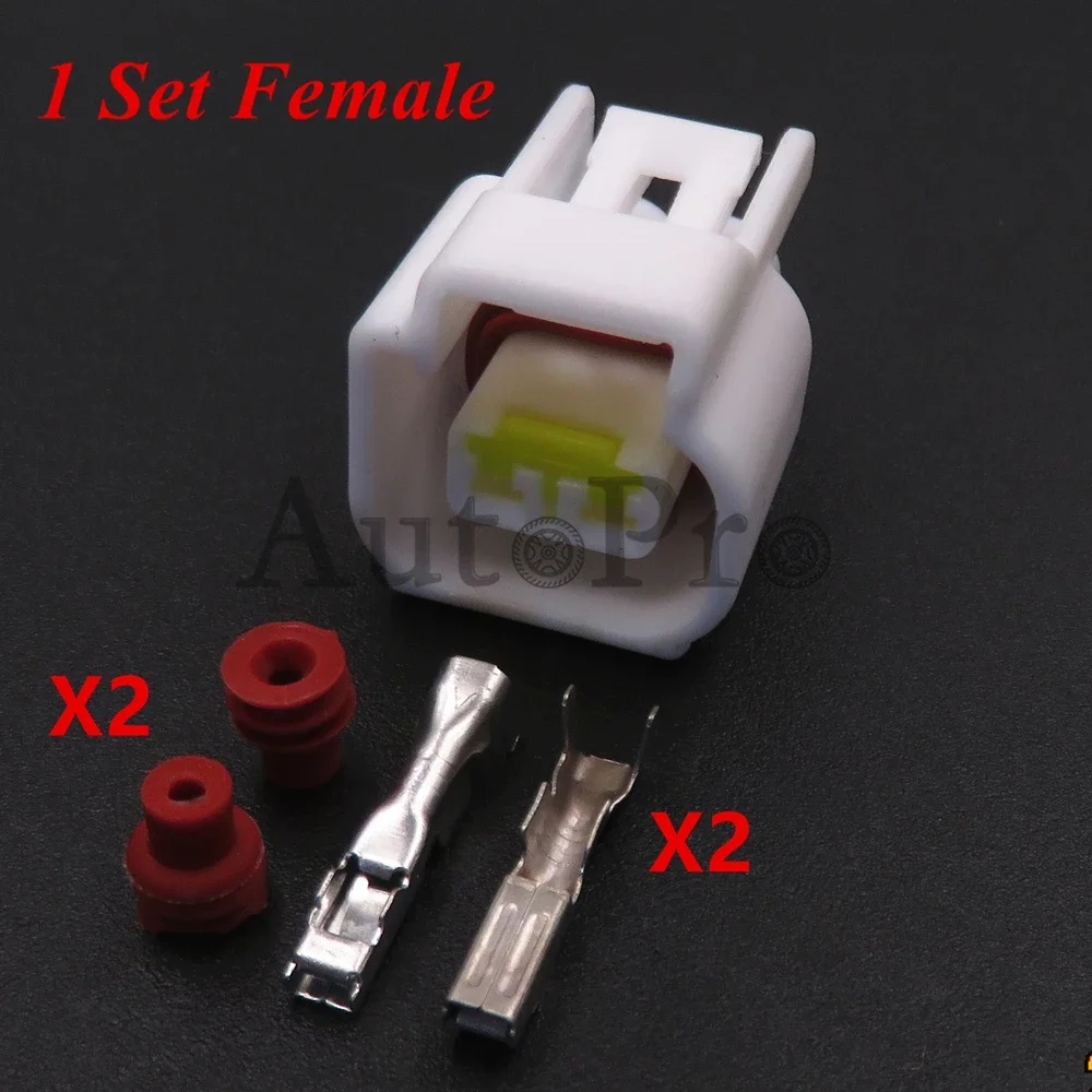 

1 комплект, 2-луночный автомобильный пластиковый корпус, разъем для автоматической сборки переменного тока, высоковольтная розетка для катушки зажигания для Ford FW-C-2F-B FW-C-2M-B