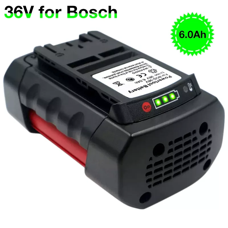 

2023New 36V 6000mAh Li-ion Replacement Cordless Power Tools Battery for Bosch 6.0A BAT810 BAT840 2607336173 D70771 GBH 36V-LI 36