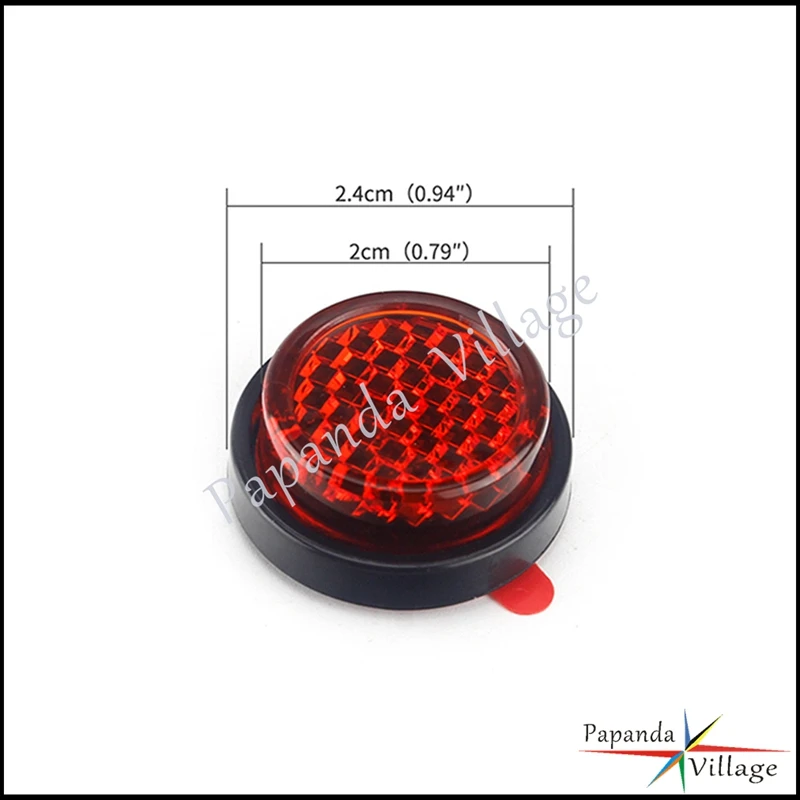 Motorcycle Stick On & Bolt On License Plate Reflector Red Round Mini Safety Reflectors For Street Bike Scooter Touring Cruiser images - 6