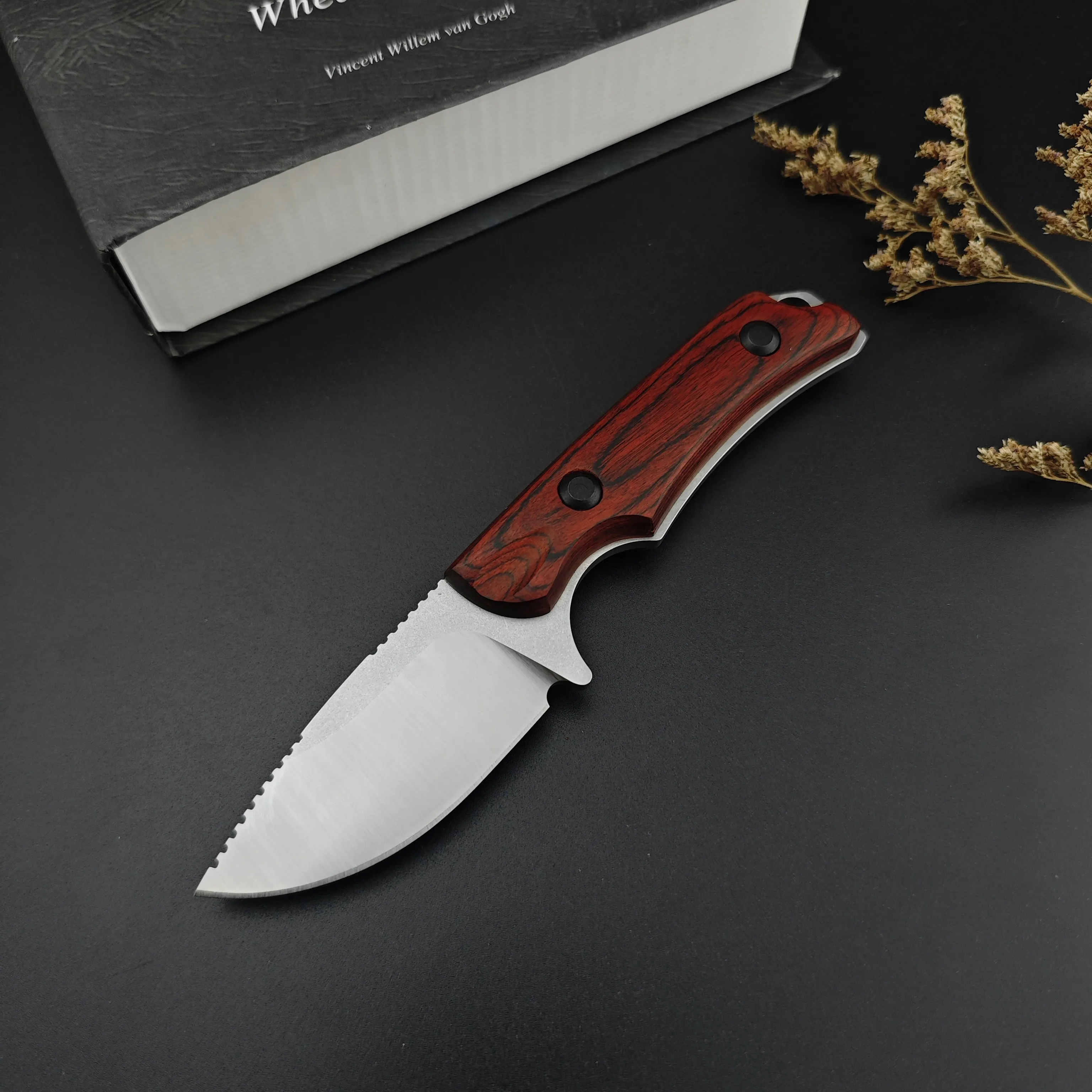 BM 15017 Многофункциональный Нож С Деревянной Ручкой И Фиксированным Лезвием