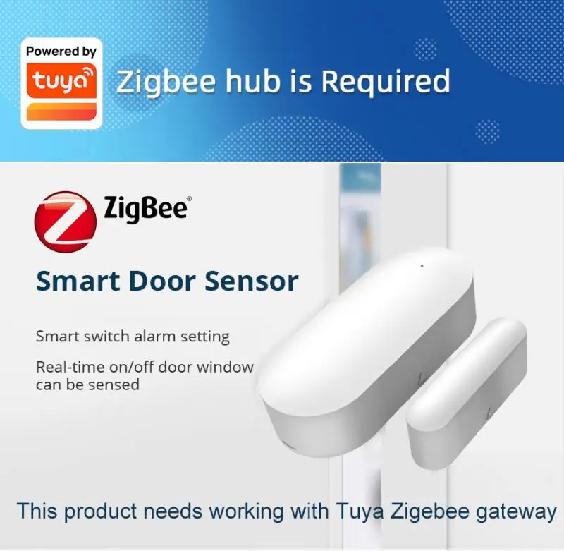 

Tuya WiFi/Zigbee Door Window Sensor Garage Door Detector Smart Home Security With Alexa Google Home Smar TLife APP Smart Life