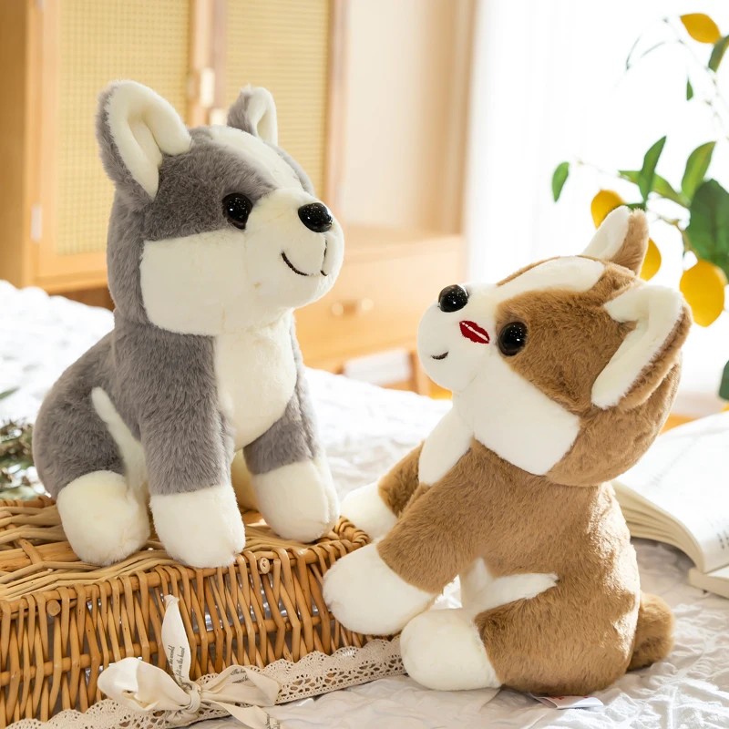 25 см милые мягкие плюшевые игрушки с кроличьим мехом Хаски для офиса подушка сна