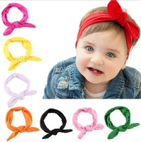 2022 new childrens hair band elastic cloth rabbit ear baby headdress 8 colors available