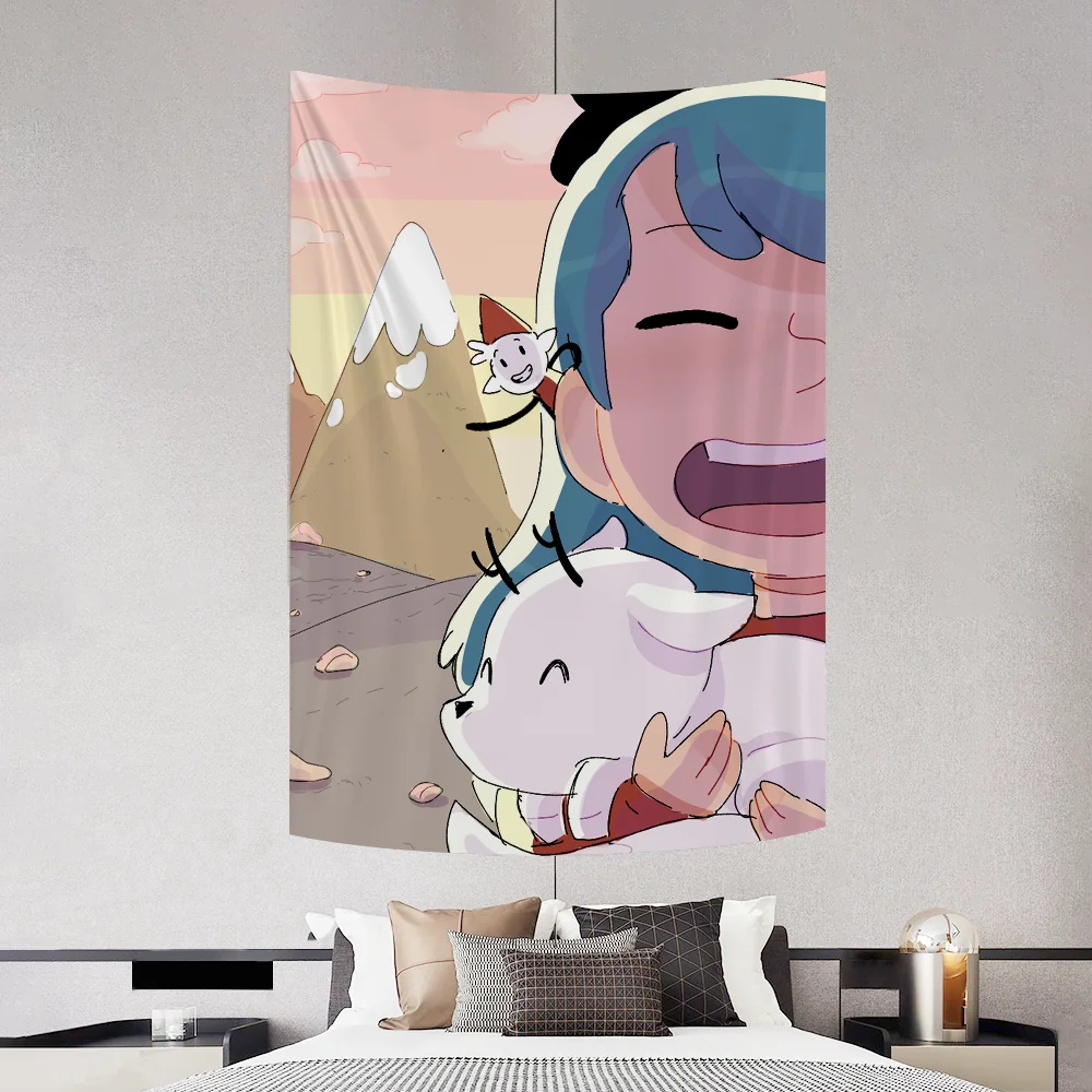 H-Hilda Cartoon girl Tapestry Decoration Party Background Hanging Cloth Bedroom Room Decor Aesthetic