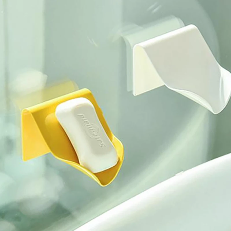 

Soap Holder Wall Mounted Hanging Bathroom Shower Soap Dish Shower Plates Soap Storage Drain Plastic Soap Tray Rack Wholesale