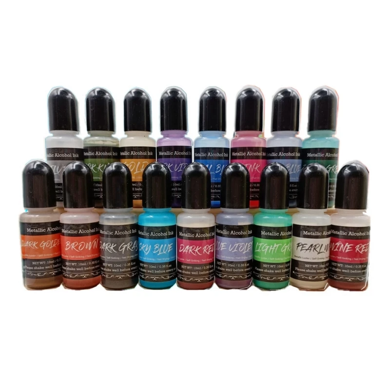 

20 Colors Metallic Resin Pigment Starry Effect Blooming Dripping Ink 3D Blooming Effect Decorative Painting Fluid Paint