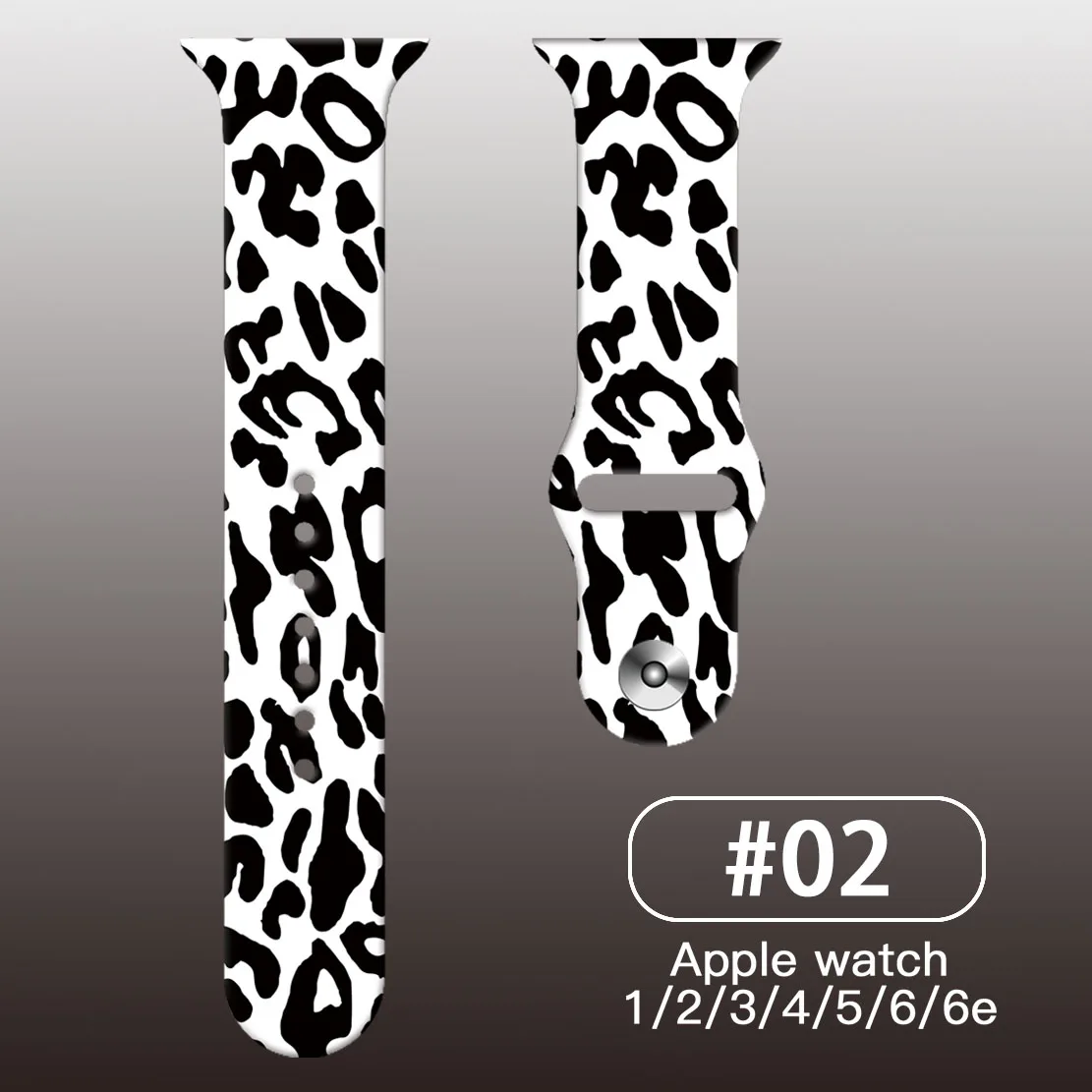 

For Apple Watch Band 44MM 41MM 40MM 38MM 42MM 49MM 45MM Watch Band 7 8 SE 6 5 4 3 Animal Fur Print Silicone Strap iWatch
