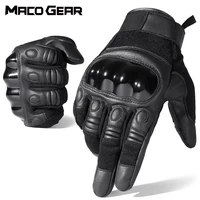tactical gloves black full finger leather glove cycling military training sports bicycle climbing shooting hunting mittens men