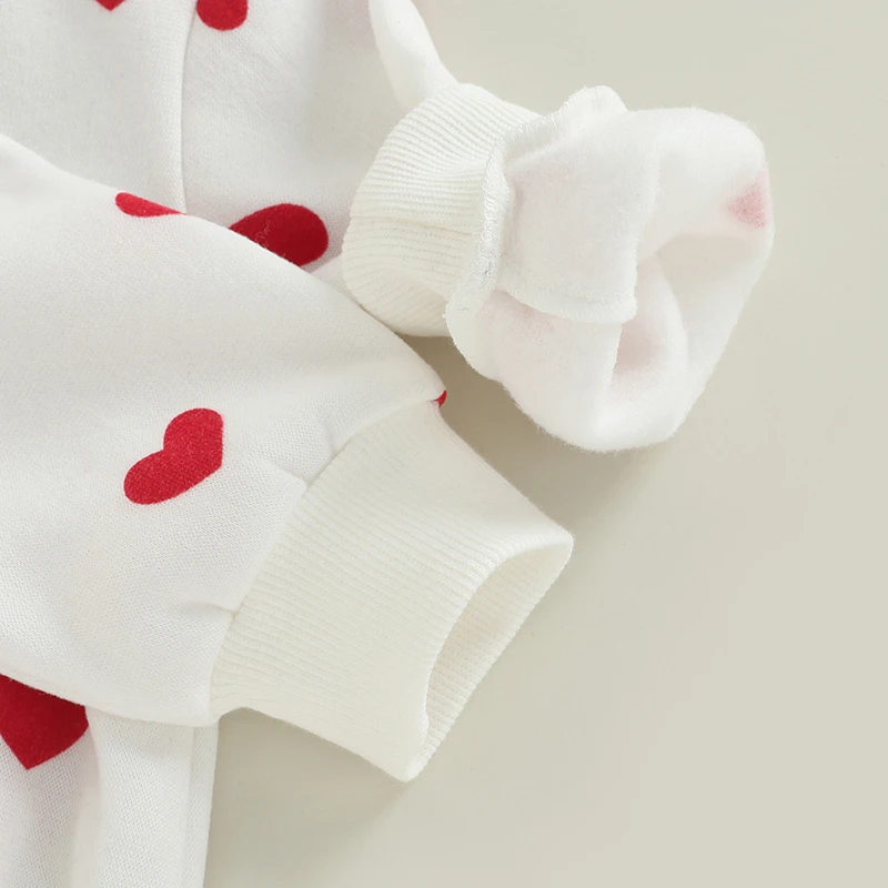 Инфант-бэби свитшоты-ромперы на Рождество с длинными рукавами, круглым вырезом и принтом Санты в форме сердца для мальчиков и девочек от 0 до 24 месяцев.