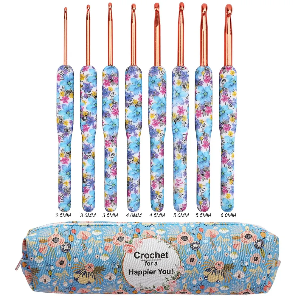 

Синий цвет комплект крючков для вязания алюминиевые спицы для вязания крючком с сумкой эргономичный набор вязальных Крош белые сумки с цве...