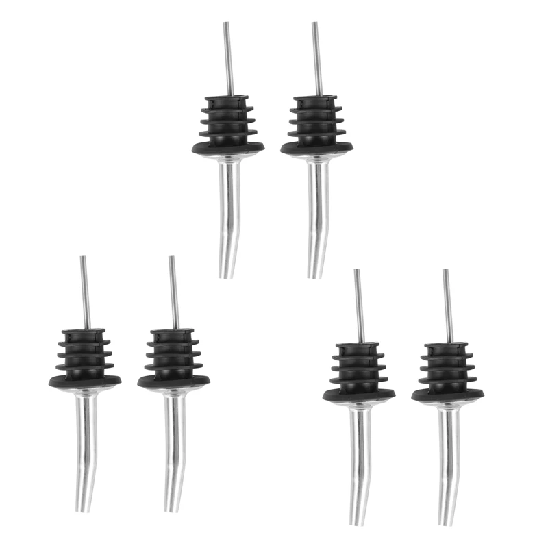 

Насадка для спирта из нержавеющей стали с резиновой пробкой, 6 шт.