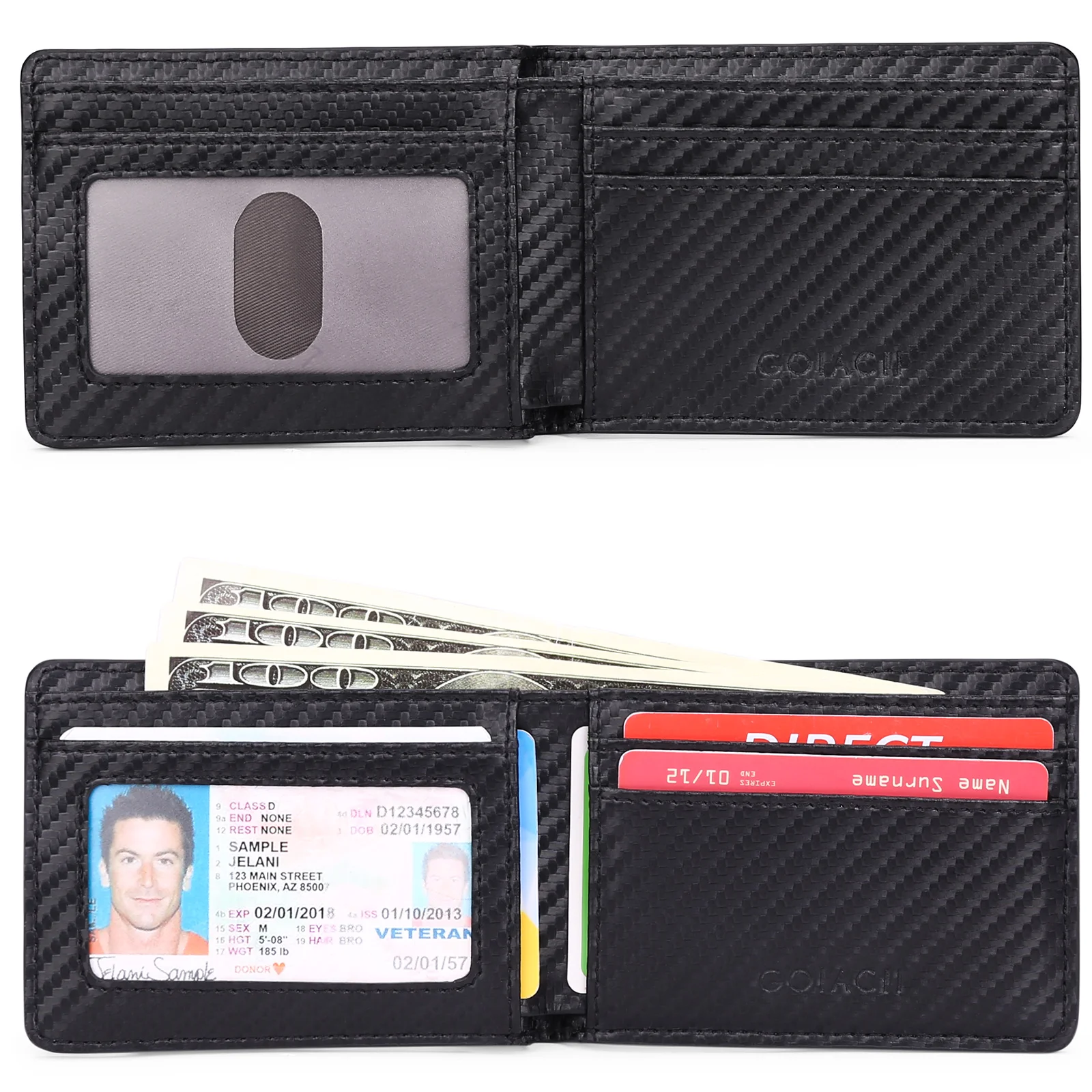 Men's Wallet AirTag Credit Card Holder Rfid Anti-theft Card Holder Genuine Leather Zipper Coin Purse Minimalist Pocket Wallet