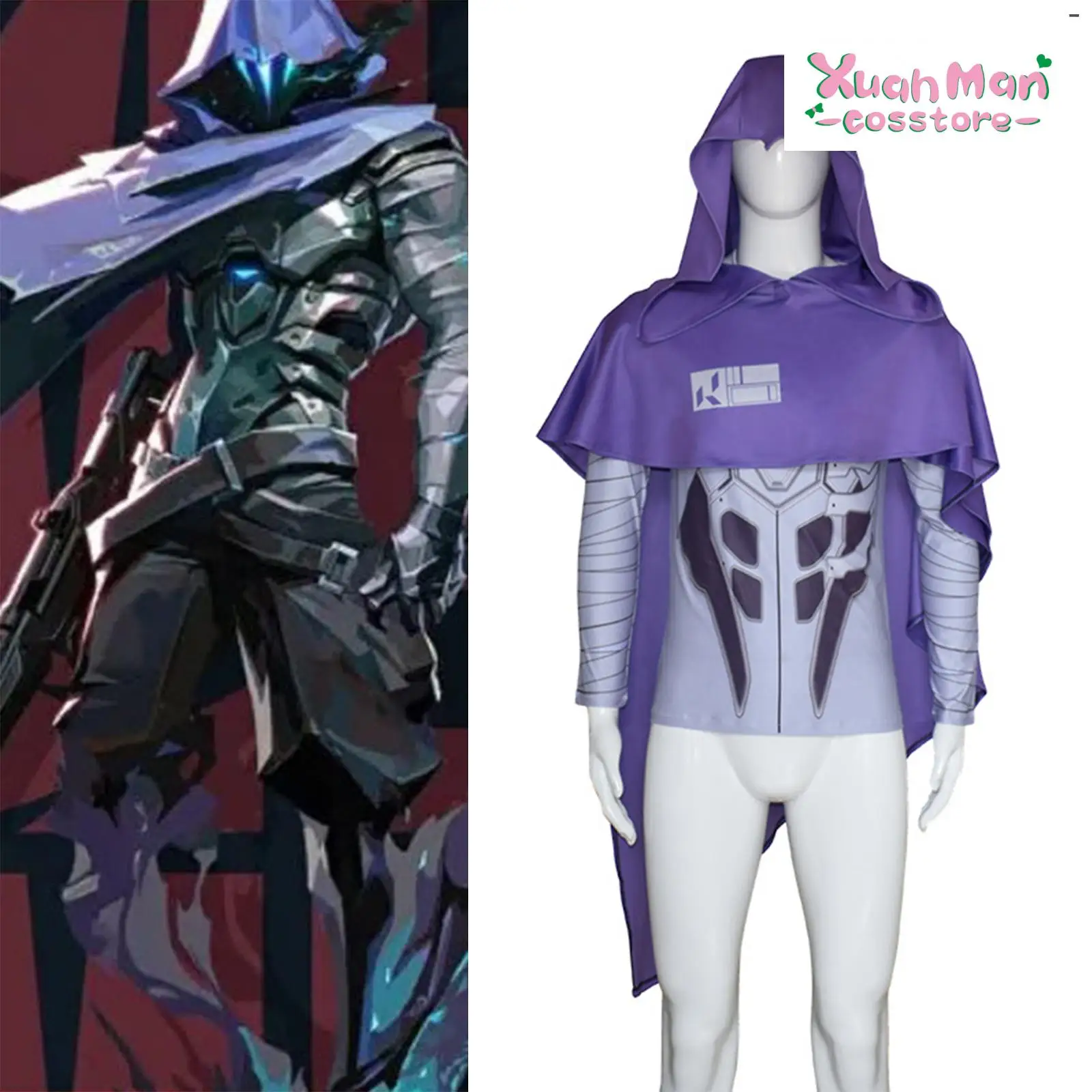 Игровой валорант Omen Косплей костюмы толстовка плащ вязаная рубашка рукав веревка для взрослых мужчин Хэллоуин Одежда для вечеринки