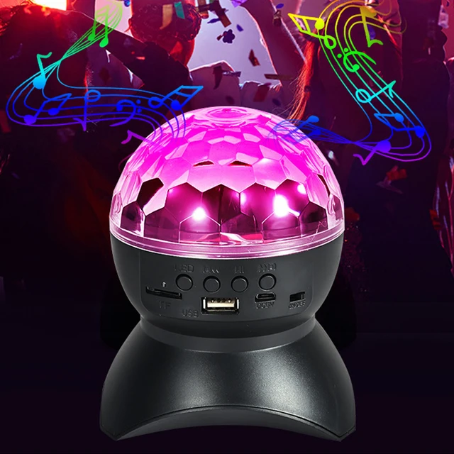 Rotating Disco Light Colorful LED Stage Light Speaker USB Charging RGB Laser Projector Lamp DJ Party Light for Home KTV Bar Xmas 3