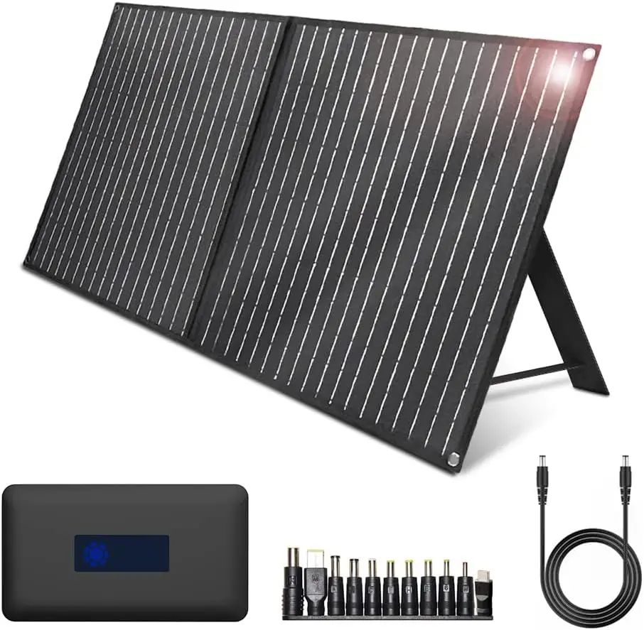 

Solar Panels Portable Foldable Solar Charger with Charge Controller, 4 Outputs Type-C/USB/DC for Most of Solar Generator Power S