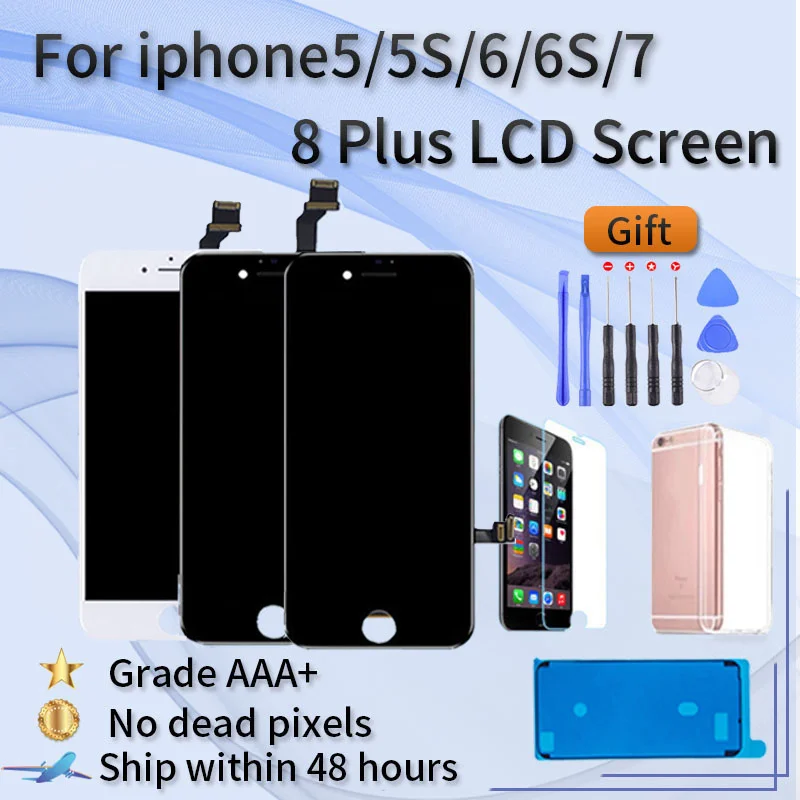 

ЖК-дисплей для iphone 6 7 8 6s Plus 7 / 8 Plus, дисплей с сенсорным экраном и дигитайзером в сборе, сменный дигитайзер для iphone 5 5S 5C 5se