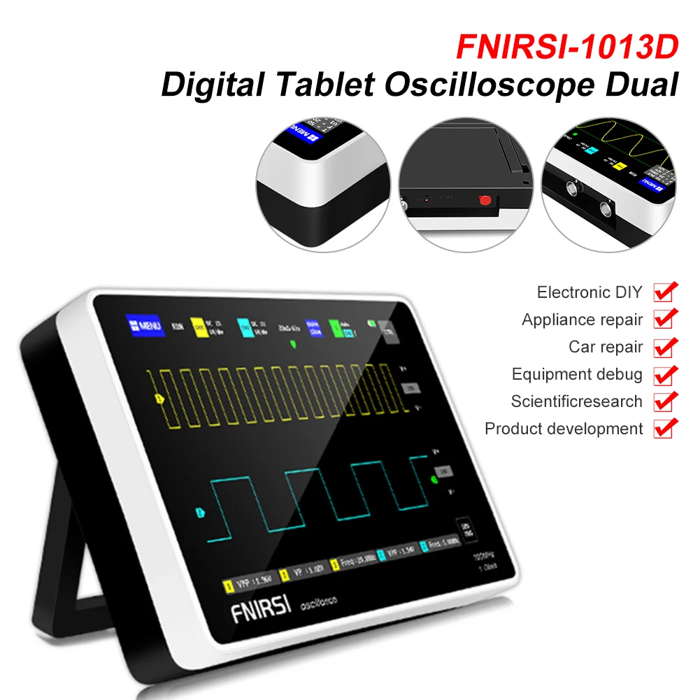 

Storage Oscilloscope Kit 2Channel Digital Touch-screen Panel Oscilloscope Portable 100M Bandwidth 1GS Sampling Rate